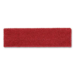 Adaptable Flat Mop Pads, Microfiber, 19.5 x 5.5, Red, 12/Carton